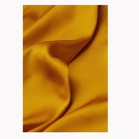 H & M Dark Yellow Long Satin Dress size M - Picture 2 of 5
